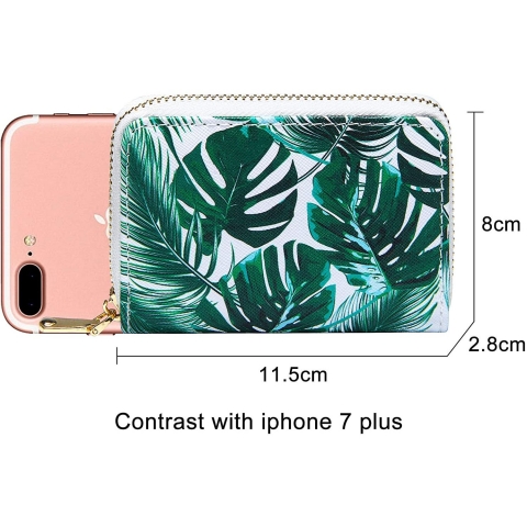 KUKOO RFID Korumal� Kad�n Deri C�zdan (Ye�il)