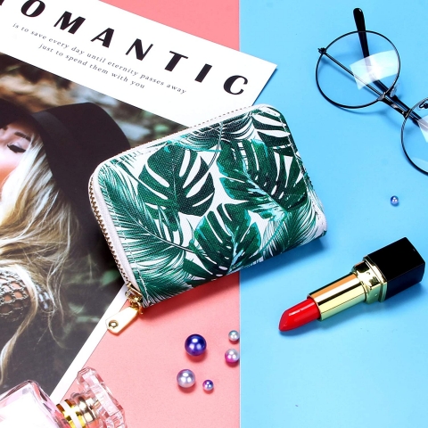 KUKOO RFID Korumal� Kad�n Deri C�zdan (Ye�il)