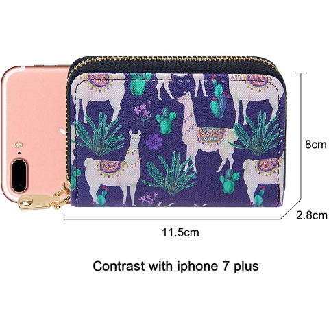 KUKOO RFID Korumal� Kad�n Deri C�zdan (Mor)