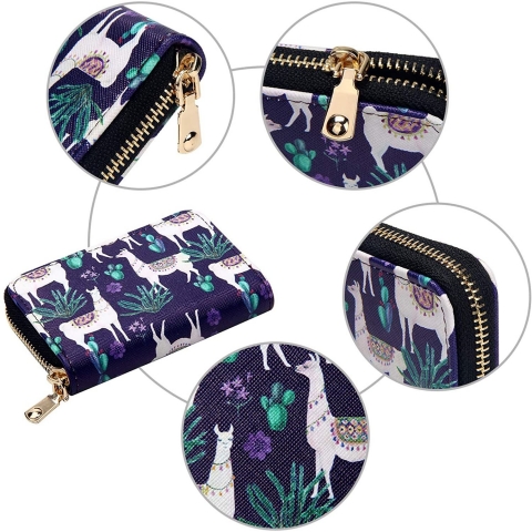 KUKOO RFID Korumal� Kad�n Deri C�zdan (Mor)