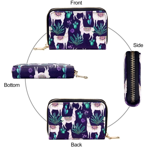 KUKOO RFID Korumal� Kad�n Deri C�zdan (Mor)