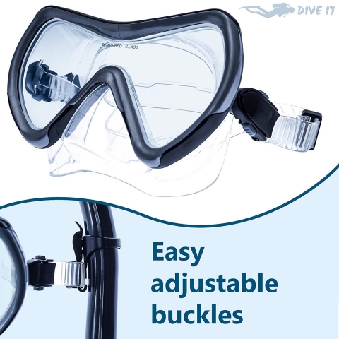 Dive IT Snorkel Mask - Snorkel Set - Scuba Mask with Dry norkel