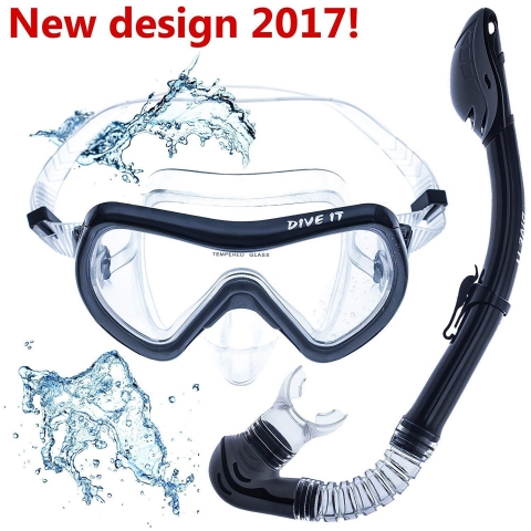 Dive IT Snorkel Mask - Snorkel Set - Scuba Mask with Dry norkel