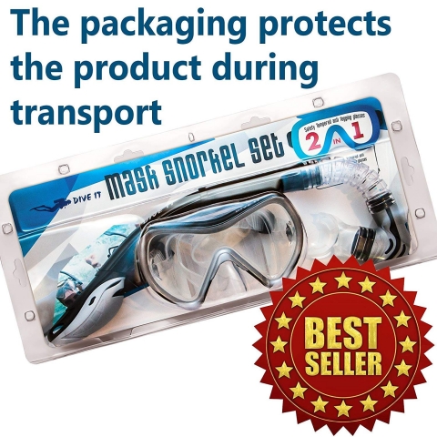 Dive IT Snorkel Mask - Snorkel Set - Scuba Mask with Dry norkel