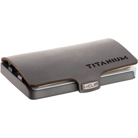 I-CLIP RFID Korumal� Erkek Deri C�zdan (Titanyum)