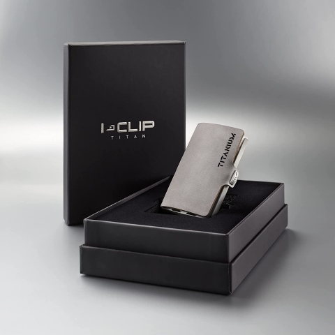 I-CLIP RFID Korumal� Erkek Deri C�zdan (Titanyum)