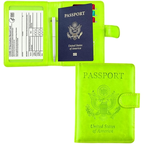 Uhitmi RFID Korumal Deri Pasaportluk (Yeil)