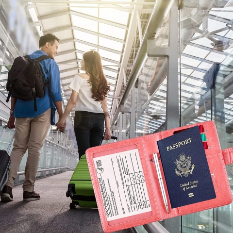 Uhitmi RFID Korumal Deri Pasaportluk (Pembe)