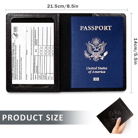 Oulsun  RFID Korumal Erkek Deri Pasaportluk (Siyah/Mavi)(2 Adet)