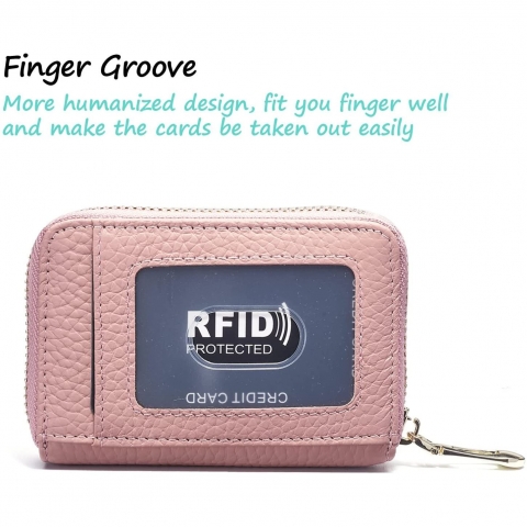 AUNER LEATHER RFID Korumal� Kad�n Deri C�zdan (Pembe)