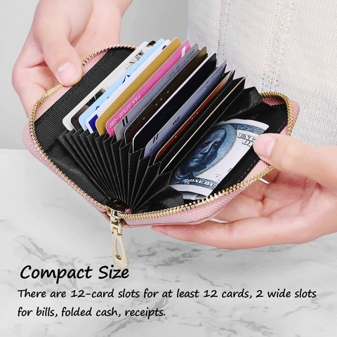 AUNER LEATHER RFID Korumal� Kad�n Deri C�zdan (Pembe)