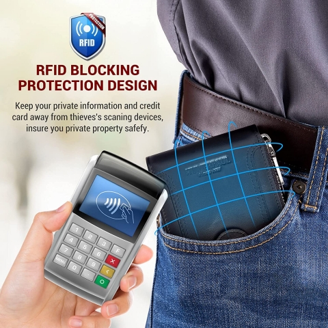 gzcz RFID Korumal� Erkek Deri C�zdan (Siyah)
