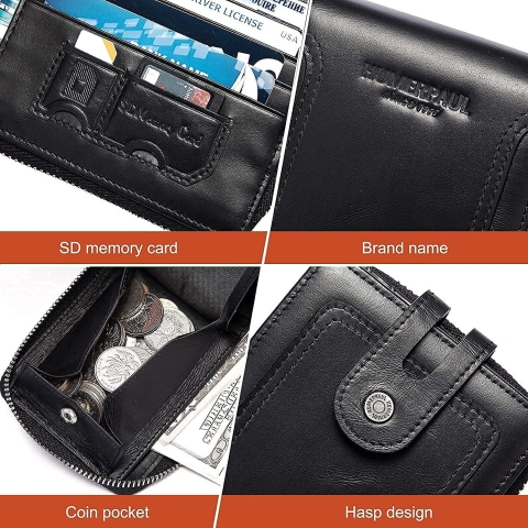 gzcz RFID Korumal� Erkek Deri C�zdan (Siyah)