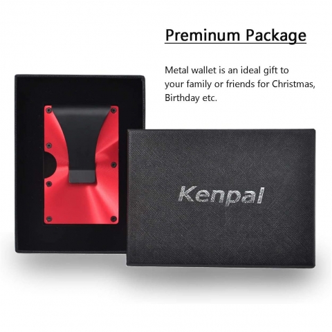 Kenpal RFID Korumal� Erkek Al�minyum Kartl�k (K�rm�z�)