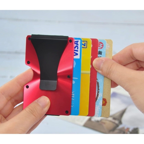 Kenpal RFID Korumal� Erkek Al�minyum Kartl�k (K�rm�z�)