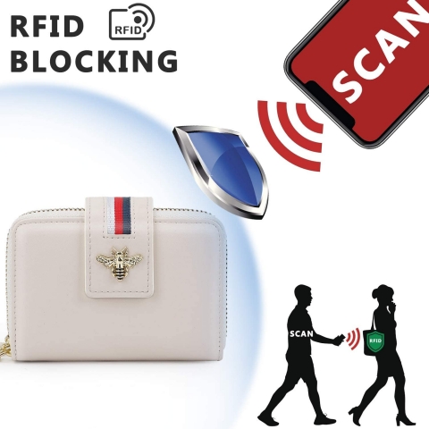Pomelo Best RFID Korumal Deri Czdan (Pembe)