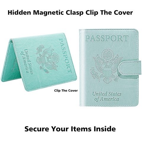 Zekkaome RFID Korumal Deri Pasaportluk (Yeil)