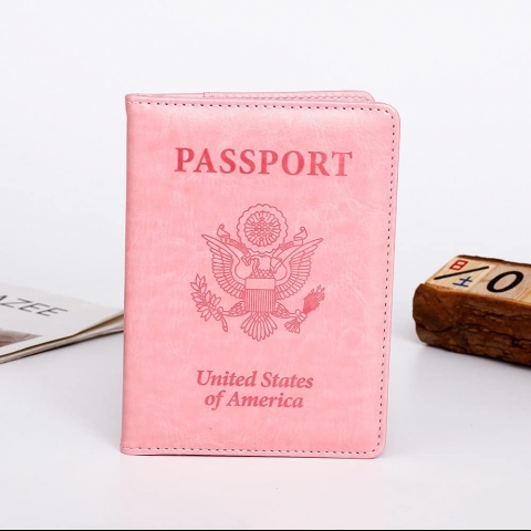 SKYOPEN RFID Korumal Kadn Deri Pasaportluk (Pembe)