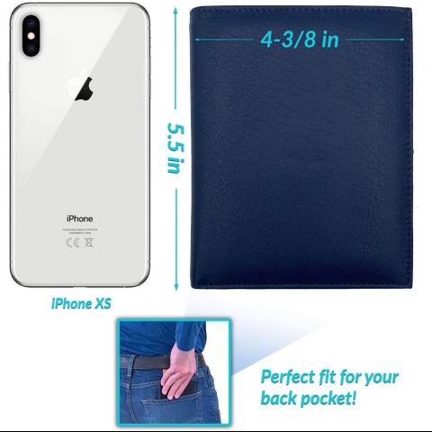 123 Cheap Checks Erkek Deri Pasaportluk (Mavi)