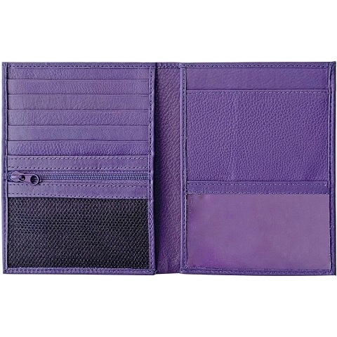 123 Cheap Checks Erkek Deri Pasaportluk (Mor)