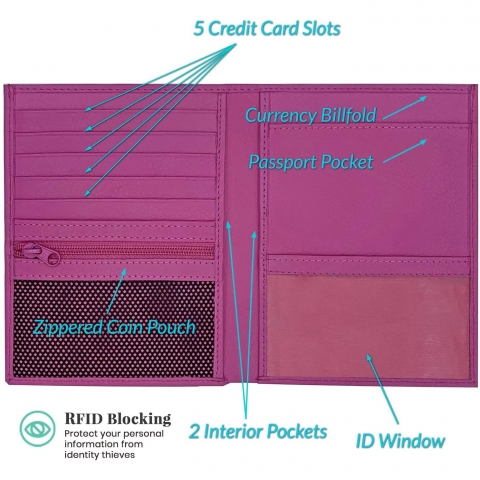 123 Cheap Checks Kad�n Deri Pasaportluk (Pembe)