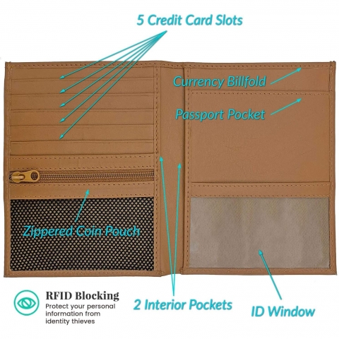 123 Cheap Checks Kad�n Deri Pasaportluk (Kahverengi)