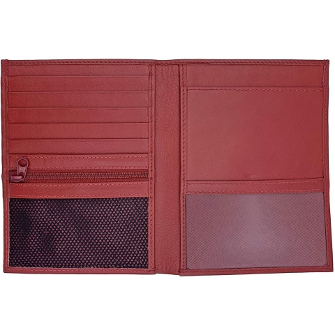 123 Cheap Checks RFID Korumal� Erkek Deri C�zdan (K�rm�z�)