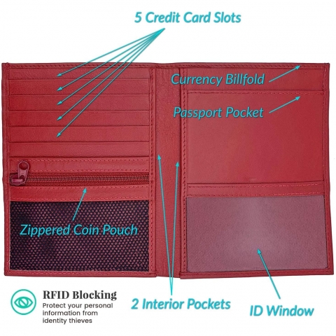 123 Cheap Checks RFID Korumal� Erkek Deri C�zdan (K�rm�z�)