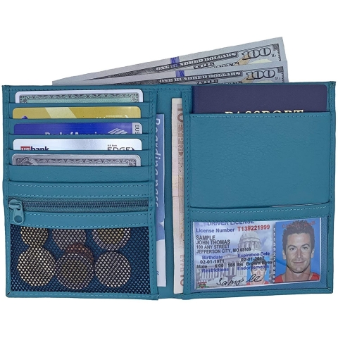 123 Cheap Checks Kad�n Deri Pasaportluk (Mavi)