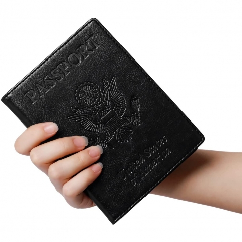 TOOVREN Deri Pasaportluk(2 Adet)(Mavi/Siyah)