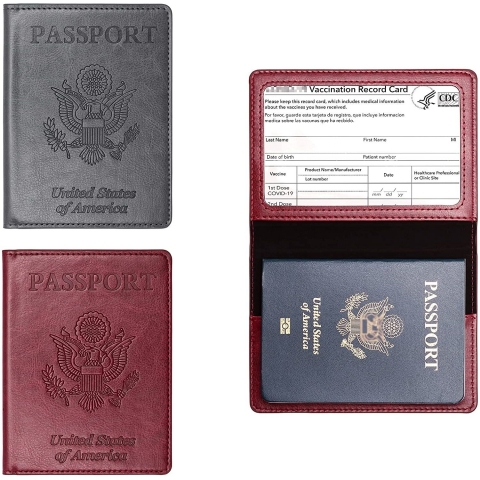 Arouselove Deri Pasaportluk(2 Adet)(Gri/Bordo)