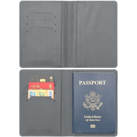 Arouselove Deri Pasaportluk(2 Adet)(Gri/Kahverengi)