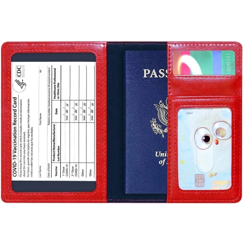 KAOBAN RFID Korumal Erkek Deri Pasaportluk (Red)