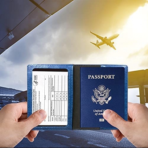 Careucar RFID Korumal Erkek Deri Pasaportluk (Mavi)(2 Adet)