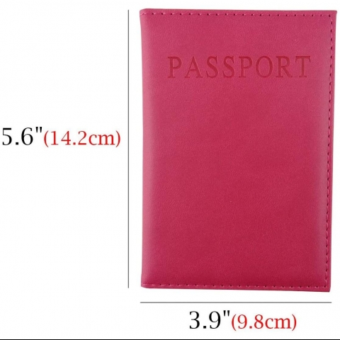 HONBAY Deri Pasaportluk(Pembe/Siyah)