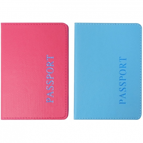 HONBAY Deri Pasaportluk(Pembe/Mavi)