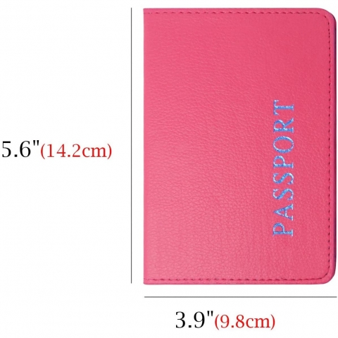 HONBAY Deri Pasaportluk(Pembe/Mavi)