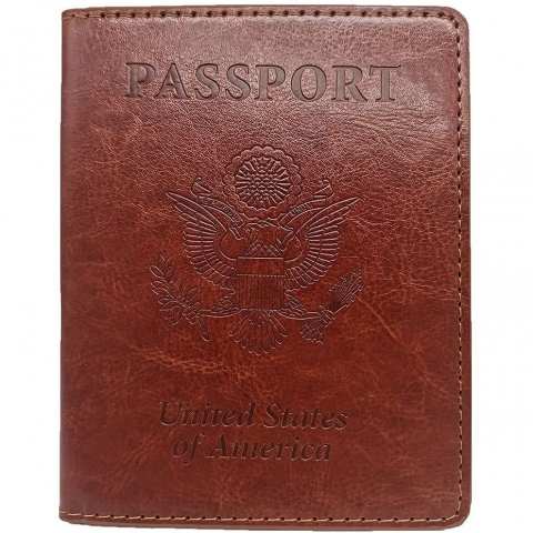 Sofpadur RFID Korumal Deri Pasaportluk (Krmz)