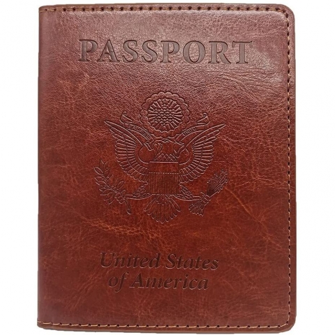 Sofpadur RFID Korumal Deri Pasaportluk (Krmz)