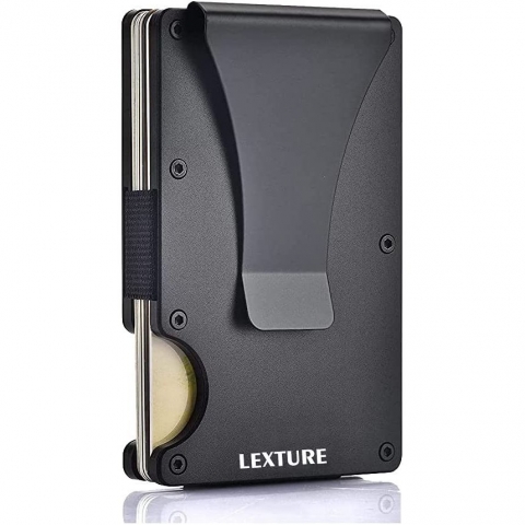 LEXTURE RFID Korumal� Erkek Al�minyum Kartl�k(Siyah)