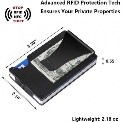 LEXTURE RFID Korumal� Erkek Al�minyum Kartl�k(Siyah)