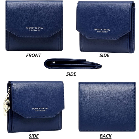 Badiya RFID Korumal� Kad�n Deri C�zdan (Mavi)