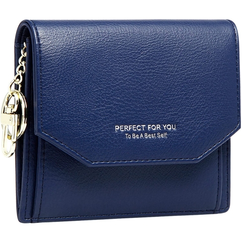 Badiya RFID Korumal� Kad�n Deri C�zdan (Mavi)