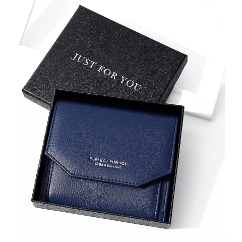 Badiya RFID Korumal� Kad�n Deri C�zdan (Mavi)