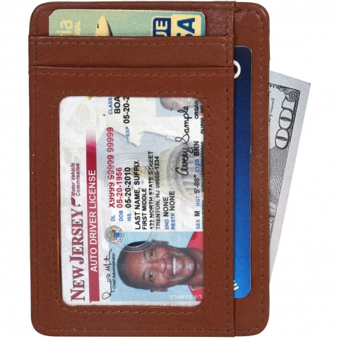 FANDI RFID Korumal Erkek Deri Czdan (Kahverengi)