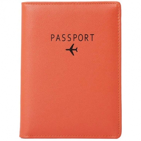 BAKUN RFID Korumal� Kad�n Deri Pasaportluk (Turuncu)