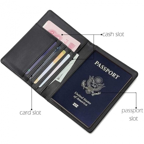 BAKUN RFID Korumal Kadn Deri Pasaportluk (Turuncu)