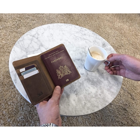 Su.B.dgn RFID Korumal Deri Pasaportluk(Kahverengi)