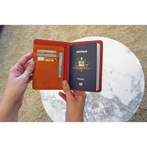 Su.B.dgn RFID Korumal Deri Pasaportluk(Krmz)