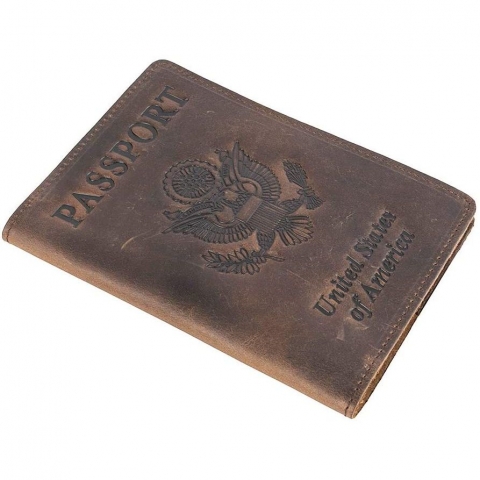 AGBIADD RFID Korumal Erkek Deri Pasaportluk (Kahve)